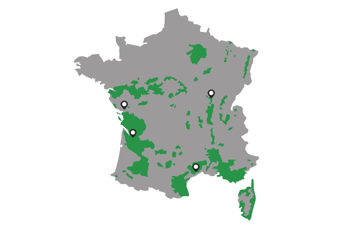 Carte de France, agences Mercier