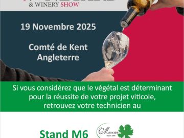 Nous serons présents en Angleterre au Salon Vineyard & Winery Show, le 19 Novembre 2025. Venez nous retrouver au Stand M6.
We will be at the Vineyard &...